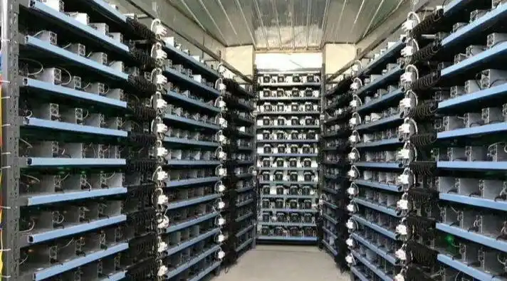 A cutting-edge mining farm hosting hundreds of cryptocurrency miners